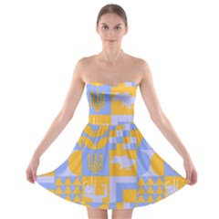 Ukraine T- Shirt Ukraine Pattern Strapless Bra Top Dress by maxcute