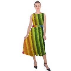  Colorful Illustrations Midi Tie-back Chiffon Dress by artworkshop