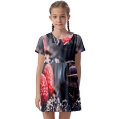 Chocolate Dark Kids  Asymmetric Collar Dress by artworkshop