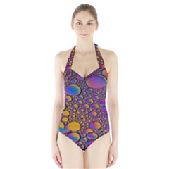 Bubble Color Halter Swimsuit by artworkshop