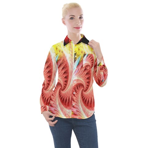 Fractalflowers Women s Long Sleeve Pocket Shirt by Sparkle