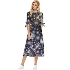 Digitalart Balls Bow Sleeve Chiffon Midi Dress by Sparkle