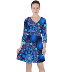 Digitalart Balls Quarter Sleeve Ruffle Waist Dress by Sparkle