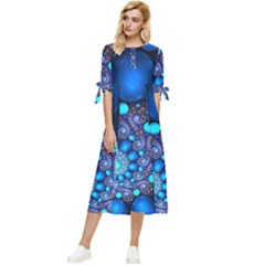 Digitalart Balls Bow Sleeve Chiffon Midi Dress by Sparkle