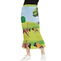 Mother And Daughter Yoga Art Celebrating Motherhood And Bond Between Mom And Daughter. Maxi Fishtail Chiffon Skirt View1