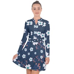 Floral Digital Background Long Sleeve Panel Dress by Ravend