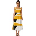 Design Pattern Yellow Background Art Square Neckline Tiered Midi Dress View1