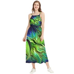 Fractal Art Pattern Abstract Fantasy Digital Boho Sleeveless Summer Dress by Jancukart