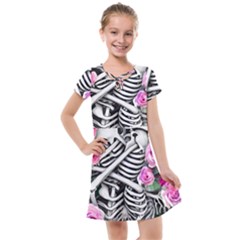 Floral Skeletons Kids  Cross Web Dress by GardenOfOphir