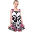 black and white rose sugar skull Kids  Cross Back Dress View1