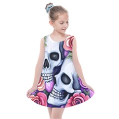 Floral Skeletons Kids  Summer Dress by GardenOfOphir