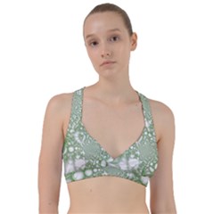 Green Abstract Fractal Background Texture Sweetheart Sports Bra by Ravend