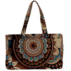 Bohemian Flair In Blue And Earthtones Canvas Work Bag by HWDesign