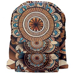 Bohemian Flair In Blue And Earthtones Giant Full Print Backpack by HWDesign