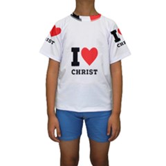 I Love Christ Kids  Short Sleeve Swimwear by ilovewhateva