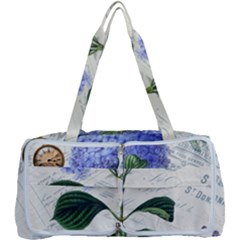 Blue Hydrangea Flower Painting Vintage Shabby Chic Dragonflies Multi Function Bag by danenraven