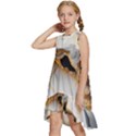 Marble Stone Abstract Gold White Kids  Frill Swing Dress View2