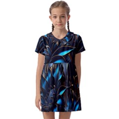 Flower Metal Flowers Sculpture Kids  Asymmetric Collar Dress by Ravend