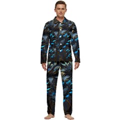 Flower Metal Flowers Sculpture Men s Long Sleeve Velvet Pocket Pajamas Set by Ravend