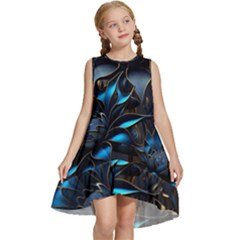 Flower Metal Flowers Sculpture Kids  Frill Swing Dress by Ravend