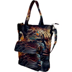 Leopard Feline Artwork Art Fantasy Shoulder Tote Bag by Ravend