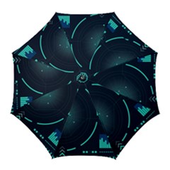 Sci Fi Computer Screen Golf Umbrellas by Uceng