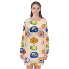 Acnh Wallpaper Long Sleeve Chiffon Shift Dress  by artworkshop