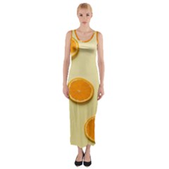 Fruite Orange Fitted Maxi Dress by artworkshop