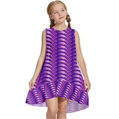 Purple Textile Vibrant Decor 3d Kids  Frill Swing Dress by Ravend