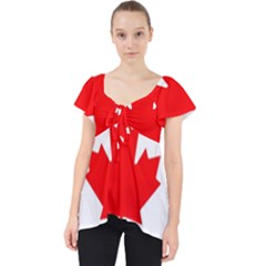 Canada Flag Canadian Flag View Lace Front Dolly Top by Ravend