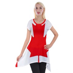 Canada Flag Canadian Flag View Short Sleeve Side Drop Tunic by Ravend