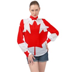 Canada Flag Canadian Flag View High Neck Long Sleeve Chiffon Top by Ravend