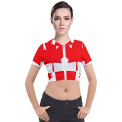 Canada Flag Canadian Flag View Short Sleeve Cropped Jacket by Ravend