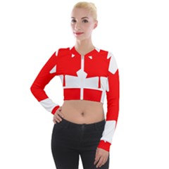 Canada Flag Canadian Flag View Long Sleeve Cropped Velvet Jacket by Ravend