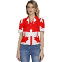 Canada Flag Canadian Flag View Puffed Short Sleeve Button Up Jacket View1