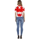 Canada Flag Canadian Flag View Puffed Short Sleeve Button Up Jacket View4