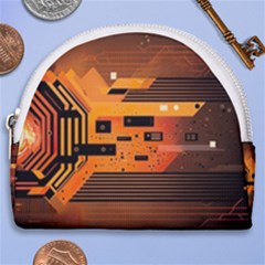 Technology Design Tech Computer Future Business Horseshoe Style Canvas Pouch by Ravend