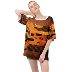 Technology Design Tech Computer Future Business Oversized Chiffon Top by Ravend