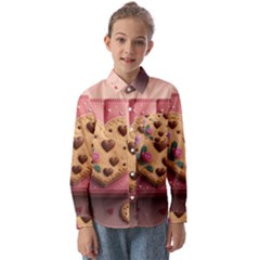 Cookies Valentine Heart Holiday Gift Love Kids  Long Sleeve Shirt by danenraven