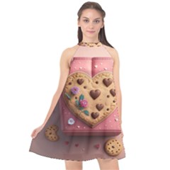 Cookies Valentine Heart Holiday Gift Love Halter Neckline Chiffon Dress  by danenraven