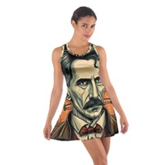 Ai Generated Nikola Tesla Tesla Nikolas Electricity Cotton Racerback Dress by danenraven