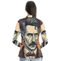 Ai Generated Nikola Tesla Tesla Nikolas Electricity Drape Collar Cardigan View2