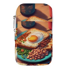 Ai Generated Breakfast Egg Beans Toast Plate Waist Pouch (small) by danenraven