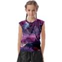 Landscape Landscape Painting Purple Purple Trees Kids  Raglan Cap Sleeve Tee View1