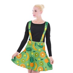 Fruit Tropical Pattern Design Art Pattern Suspender Skater Skirt by Ravend