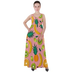 Fruits Tropical Pattern Design Art Empire Waist Velour Maxi Dress by Ravend