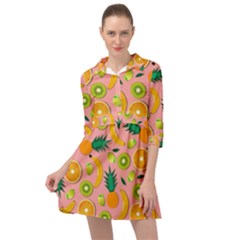 Fruits Tropical Pattern Design Art Mini Skater Shirt Dress by Ravend