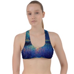 Oil Painting Night Scenery Fantasy Criss Cross Racerback Sports Bra by Ravend