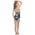 Oil Painting Night Scenery Fantasy Halter Front Plunge Swimsuit View2