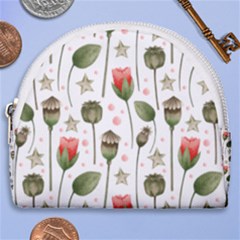 Poppies Red Poppies Red Flowers Horseshoe Style Canvas Pouch by Ravend